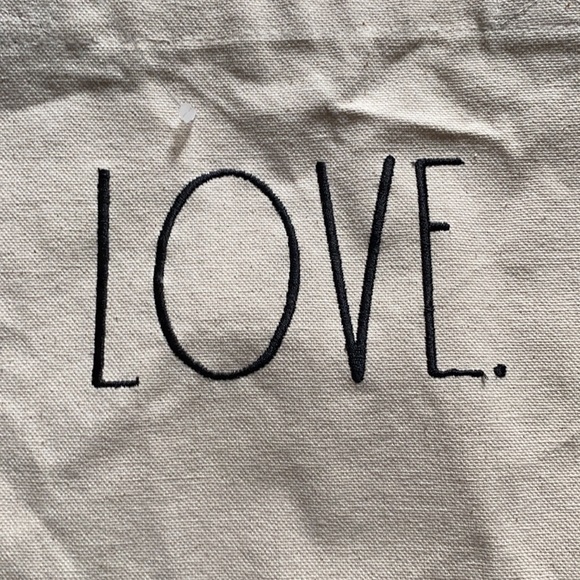 NEW Rae Dunn canvas love tote bag - Picture 3 of 6